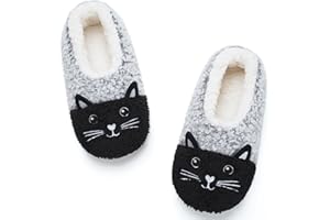 Cozylook Cute Animal House Slippers - Fuzzy Warm Bedroom Slipper Socks Non-Slip Grippers with Funny Face Designs, Fun Christmas Gifts Unique