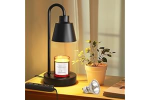 KPBOTL Candle Warmer Lamp,Dimmable Candle Warmer Light,Electric Candle Warmer Lamp with Timer,Black Wax Melt Warmer for Jar Candles Home Decor (1 Bulbs Included)