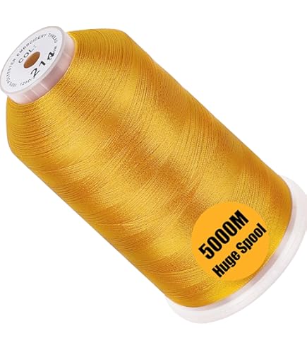 ゴールド系糸 Amazon.com: Simthread Embroidery Thread 5500 Yards Gold 214, 2