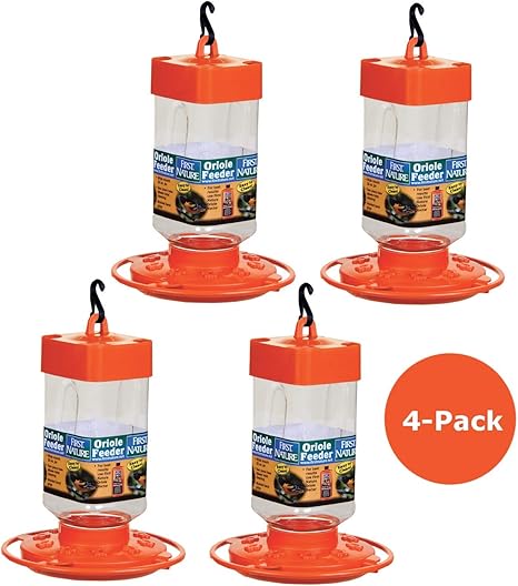 Amazon Com First Nature 4 Pack 3088 Orange Oriole Nectar Feeder