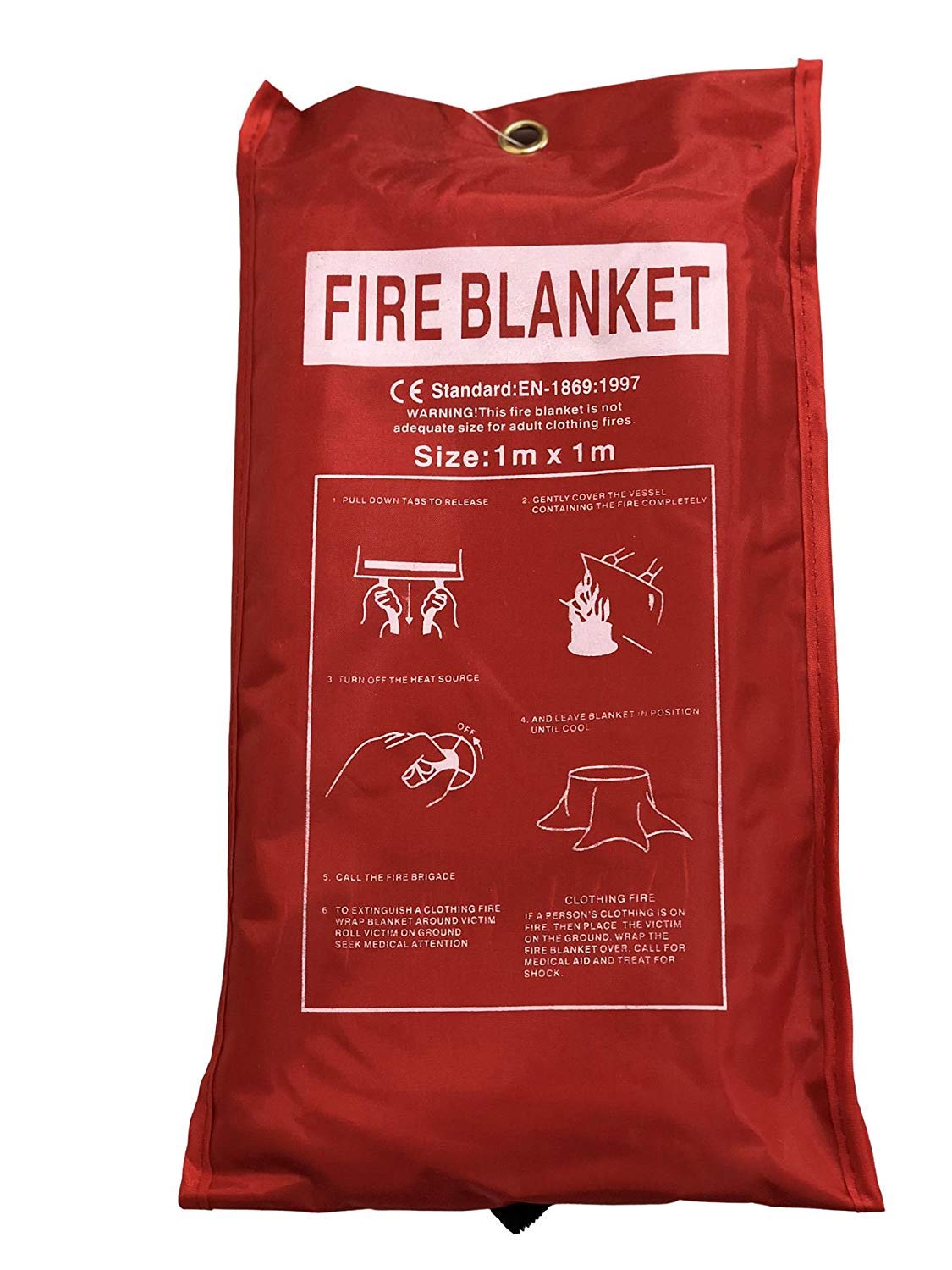 Guilty Gadgets Fire Blanket LARGE SIZE 1 X 1m | EASY & QUICK UNFOLDING | Emergency Fire Blanket for Home, Kitchen, Garage, Office, Caravan, Restaurant, Camping