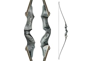 Black Hunter Takedown Longbow, GLURAK 60" Right Handed & Left Handed Wooden Archery Bow Hunting Bow for Beginner Training Practice, 25-60lb