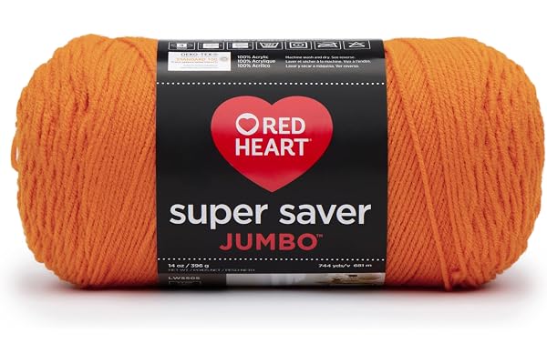 Red Heart E302C.0254 Super Saver Jumbo Yarn Pumpkin