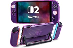 DLseego Protective Hard Case for Nintendo Switch 2 2025, Soft Grip Cover for Joy Con,Detachable JoyCon Controller Shockproof 