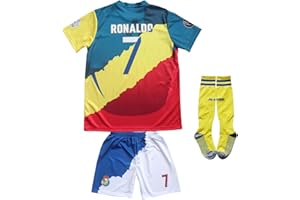 LeenBD Madrid Manchester Al NASSR #7 Kids Soccer Jersey Shirts Football Futbol Socks Set Youth Sizes