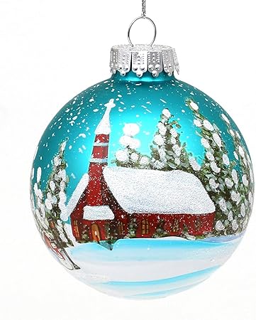 Decorazioni Natalizie In Vetro Soffiato.Dekohelden24 Lauschaer Decorazione Per Albero Di Natale Palla Di Natale In Vetro Soffiato E Decorato A Mano O 8 Cm Colore A Scelta Tramite Menu A Discesa Azzurro Amazon It Casa E