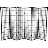 Panel Shoji Screen Room Divider 6 Panel Black
