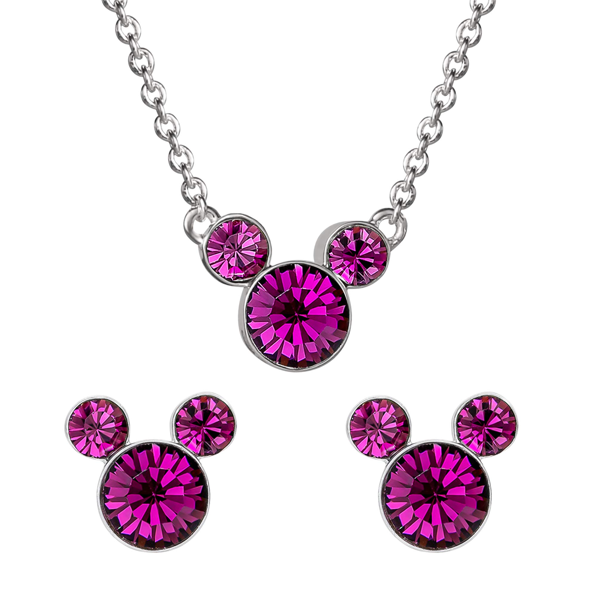 Disney Mickey Mouse Birthstone Necklace and Earring Set SH00519RFEBL.PH