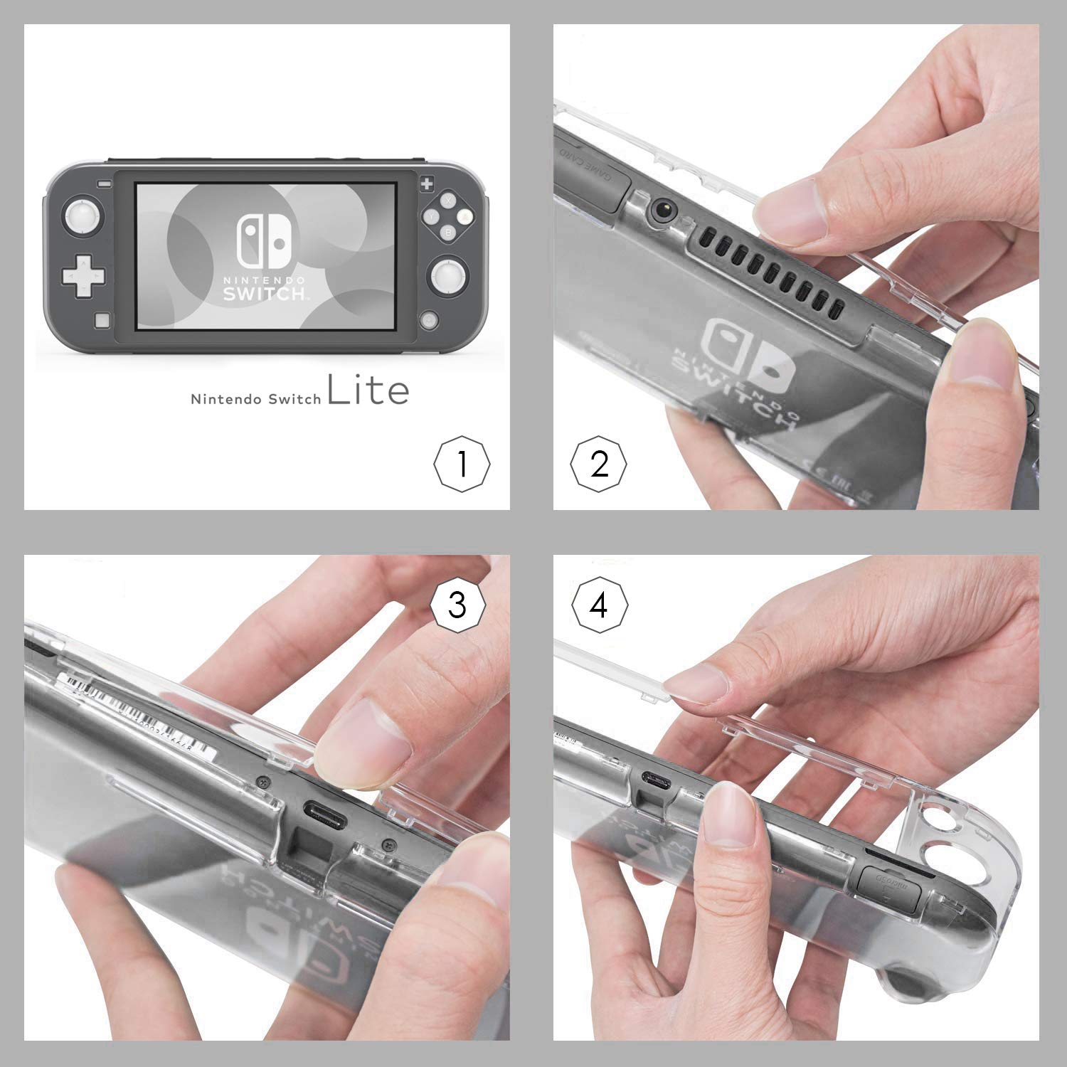 YCCSKY Case Cover for Nintendo Switch Lite 2019, Compact Ultra-Thin All-Round Crystal Protective Cover Case for Switch Lite (Clear Turquoise)