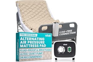 Vive Alternating Air Pressure Mattress Pad - The Original Bed Sore Prevention Solution - Hospital Topper for Bedridden Patients - Includes Waterproof, Breathable Ulcer Cushion & Whisper Quiet Pump