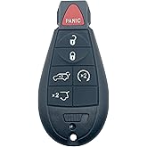 Replacement Key Fob Cover Shell Case Fits for Jeep Grand Cherokee 2009-2013 for Jeep Commander 2008 2009 2010 (6 Buttons)