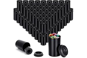 CZBRO 120 Pieces Film Canisters with Caps 35 mm Plastic Empty Camera Reel Storage Containers Case with Lids for Small Accessories Rockets Experiment Fish Hook Film Keys Coins Art Beads (Black)