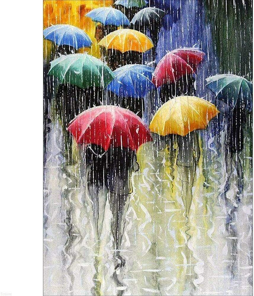 Msicoco 5D Diamond Painting Kits, Paint by Numbers Kits, Oil Painting Umbrella Full Drill DIY Diamond Painting Cross Stitch Kits … (style10)