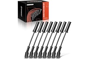 A-Premium 8PCS Spark Plug Wires (for V8 Engine, Round Coil) Compatible with Chevy, GMC, Cadillac & Hummer Models - Silverado,