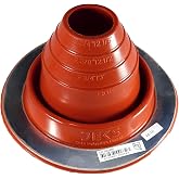 #2 (1-3/4"- 3-1/4") RED Round High Temp Silicone Flexible Pipe Flashing (Roof Jack, Pipe Boot Flashing) Dektite (DF202RE)