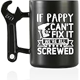 Onebttl Pappy Gifts for Fathers Day, Christmas, Coffee Mug with Wrench Handle, 13.5oz/400ml Funny Mug for Grandpa