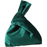 Anopo Small Knot Bag for Women Velvet Wristlet Purse Elegant Clutch Evening Bag Wrist Pouch