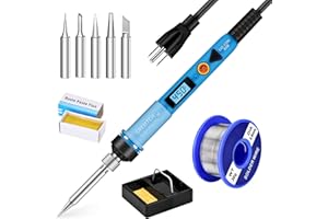 SREMTCH Electronics Soldering Iron Kit - 80W Digital LCD Solder Gun with ON/OFF Switch Adjustable Temperature Controlled and Fast Heating Thermostatic Design Welding Tools for DIY Welding Circuit Board…
