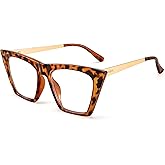 FEISEDY Square Cat Eye Reading Glasses Blue Light Blocking Women Fashion Cateye Reader B4121 (Brown Tortoise, 1.75x)