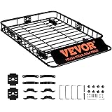 VEVOR Roof Rack Cargo Basket, 46" x 36" x 4.5" Rooftop Cargo Carrier, Heavy-Duty 200 LBS Capacity Universal Roof Rack Basket,
