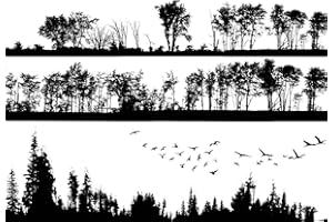 Ceramic Decals - Forest Silhouette (Black, 19 x 13 Inch)