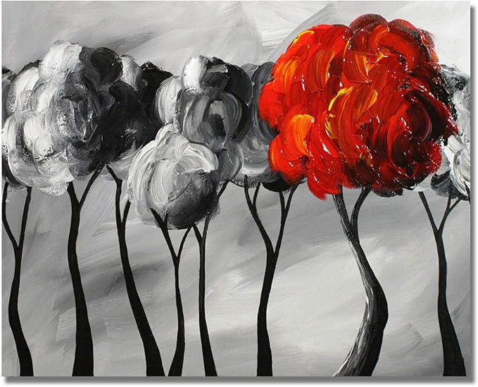 Rosa Flores Lienzo Arte de la pared Gris Abstracto Enmarcado Pintura al