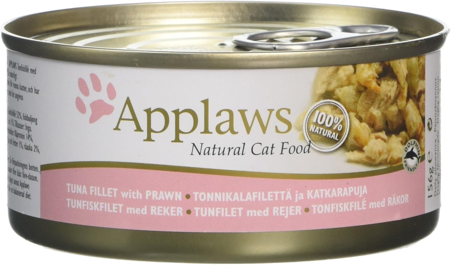 Applaws Natural Cat Food, Tuna Fillet with Prawn, In Broth Tin, 156g