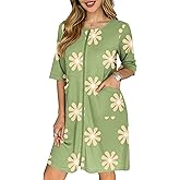 Ekouaer Zip Up Robes for Women Short Waffle Bathrobe Lightweight house coat 3/4 Sleeve Soft Nightgown with Pockets S-3XL