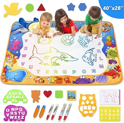 Toyk Aqua Magic Mat Kids Painting Writing Doodle Board Toy Color Doodle Drawing Mat Bring Magic Pens Educational Toys For Age 3 4 5 6 7 8 9 10 11
