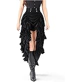 Spooktacular Creations Women Steampunk Mullet Skirt Costume, Renaissance Pirate Gothic Dress for Halloween Cosplay Party