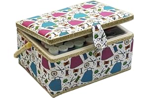 FLRHSJX Large Sewing Basket with Accessories, Sewing Organizer Box for Sewing Supplies and DIY Crafting Tools Storage, Sewing Kit Tools for Sewing Mending (Blue)