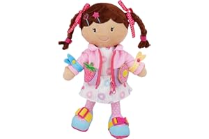 June Garden 15.5" Dressy Friends Daisy - Educational Stuffed Plush Doll for Kids and Toddlers 2 Years and Up - Montessori Buckle Soft Toy
