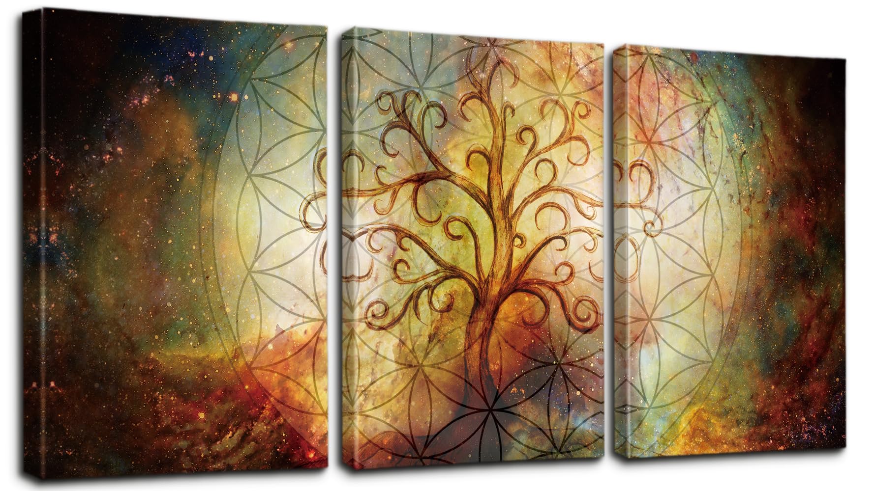 Sungeek Canvas Wall Art Prints 3 Pieces Modern Picture Framed Tree of Life Artwork Paintings for Bedroom Living Room Kitchen Home Wall Decoration Paintings 30 x 40cm