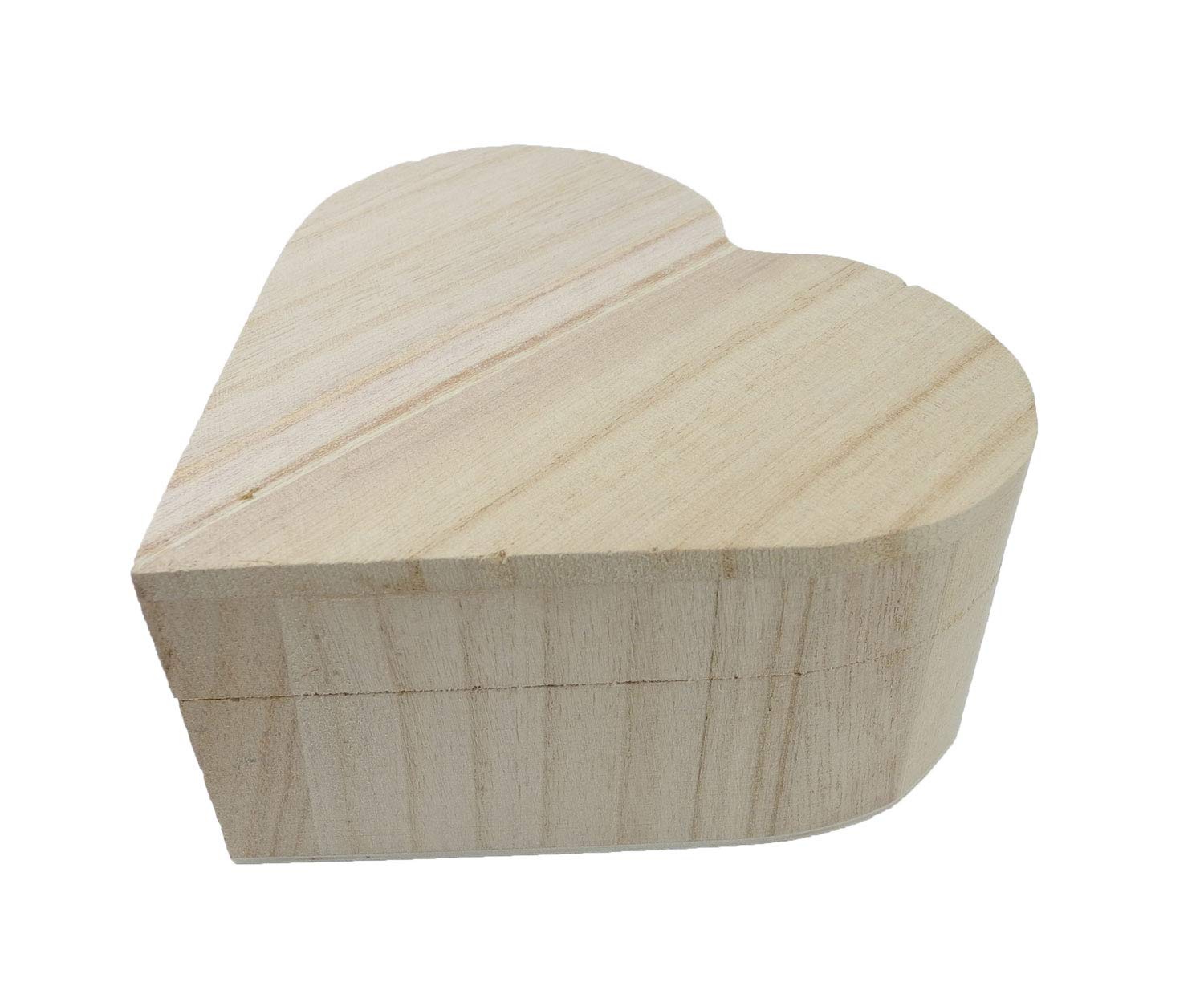 Pracht Creatives Hobby, Heart-Shaped Wooden Hinges and lid to Open, Approx. 13 x 13 x 6 cm, as a Gift, Jewellery Box or for Storage and Decoration, Natural