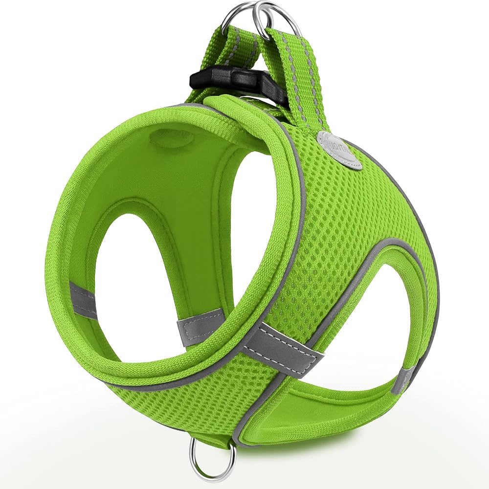 Joytale Step in Dog Harness Soft Mesh Reflective Easy Walk M Green