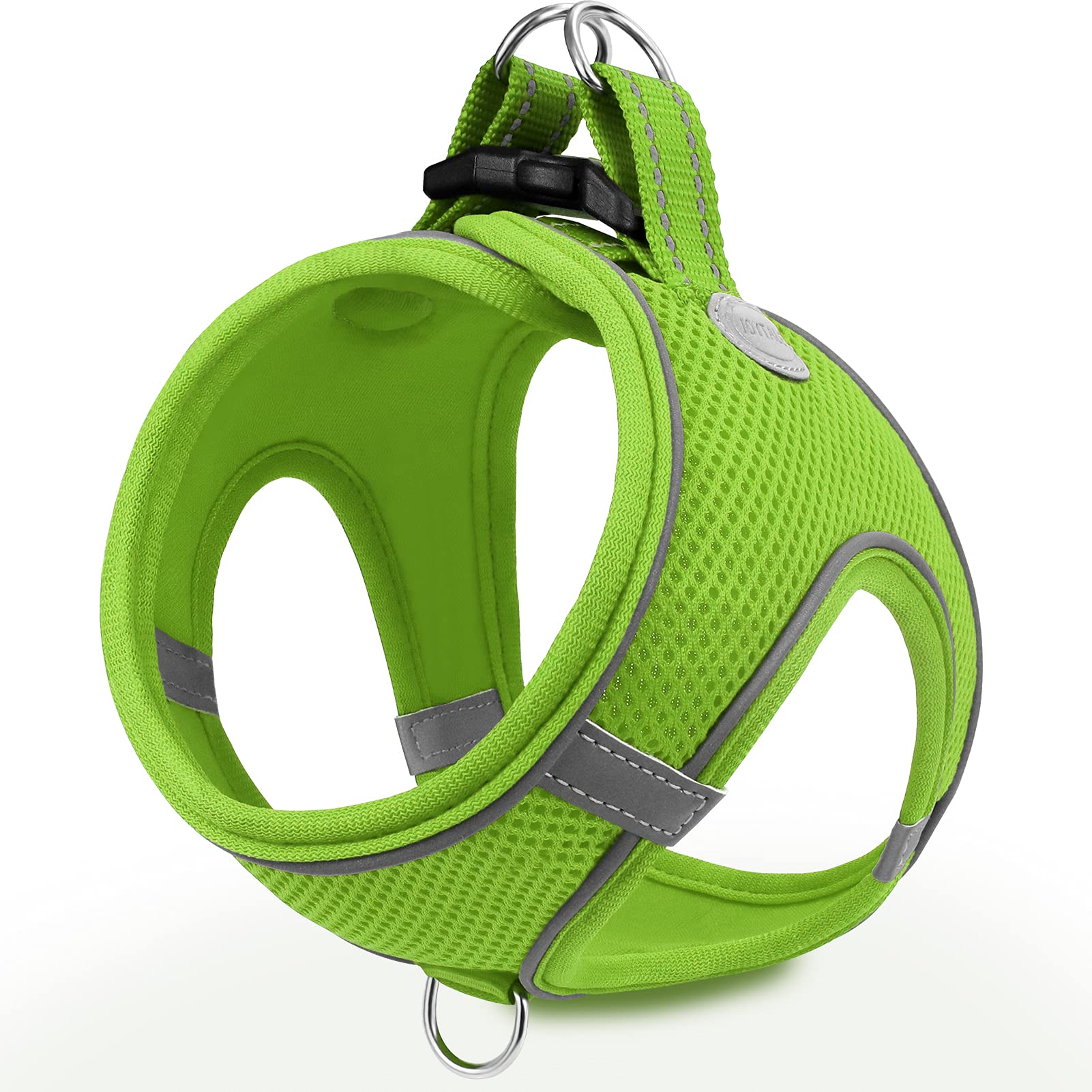 Joytale Step in Dog Harness,Soft Mesh Reflective Breathable Vest Harnesses,Easy Walk Harness with Safety Buckle for Small and Medium Dogs,L,Green