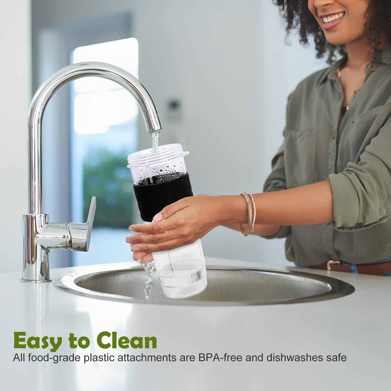 Goelunmy Combo de licuadora y procesador de alimentos, licuadora para batidos y batidos, licuadora personal pequeña, apta para cocina, hogar, licuadora eléctrica de 700 W con batidora/licuadora/picadora