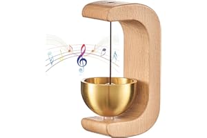 Desricy Shopkeepers Bell for Door Opening Magnetic Wood Doorbell with Brass Bell Door Chime for Entrance, Wall, Store, Wardrobe, Fridge