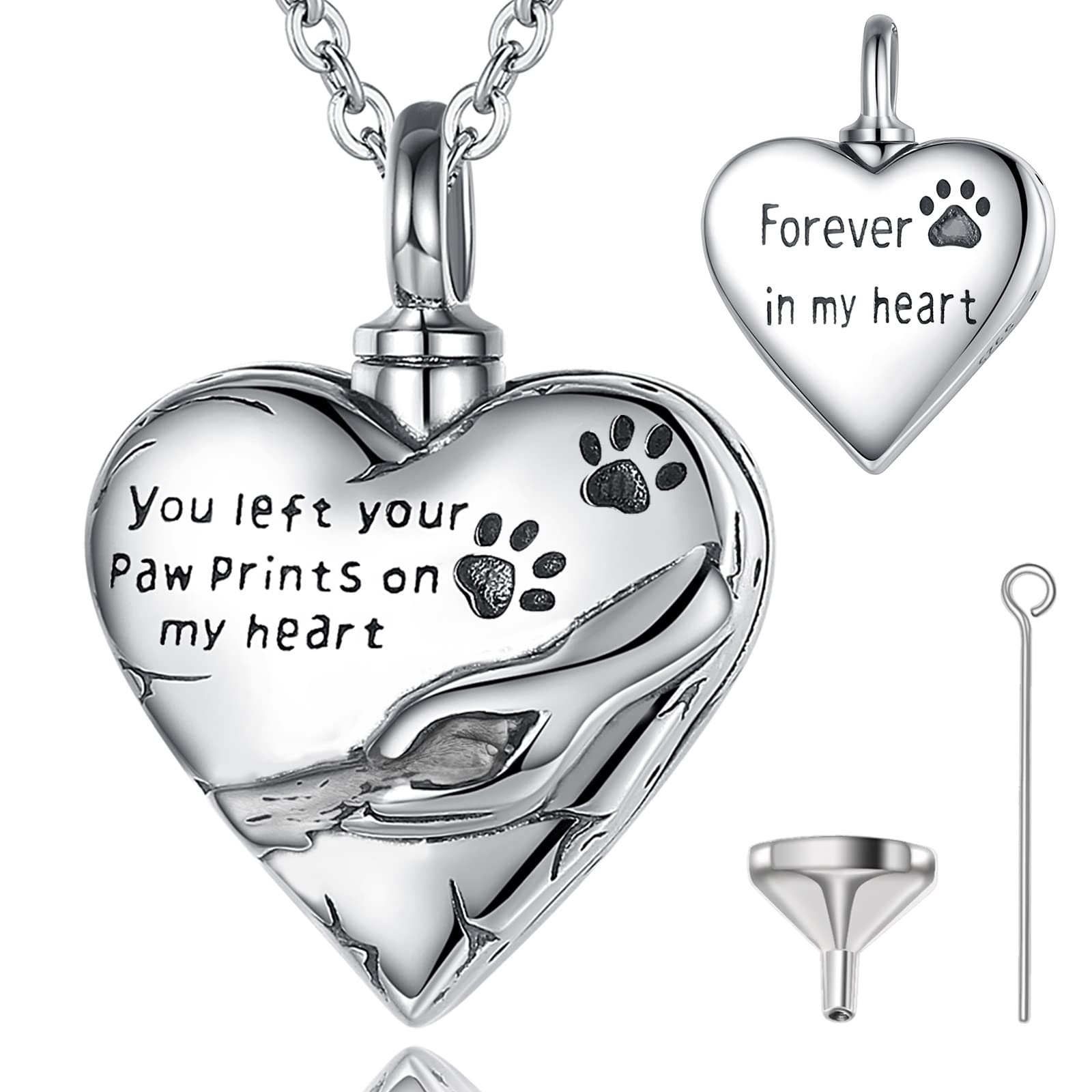 CELESTIA Pet Cat Dog Memorial Ashes Pendant Necklace, 925 Sterling Silver Cremation Jewellery Keepsake, Bereavement Sympathy Gifts — image 1