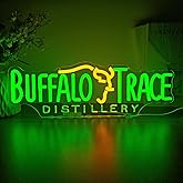 Jeanchrl Buffalo Neon Sign Trace Distillery Whiskey Neon Lights for Bedroom Home Business Club Pub Neon Bar Sign for Man Cave Light up Sign for Wall Decor Gift
