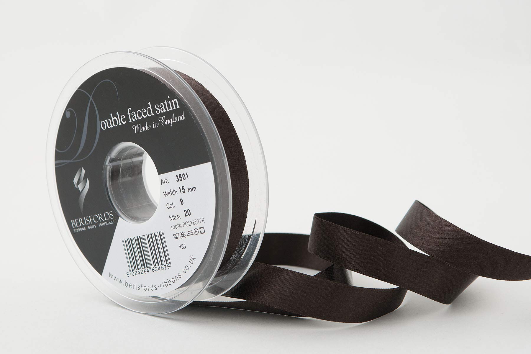 Berisfords Double FACE Poly Satin Ribbon, Cuban, 15 mm — image 1