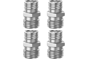 NVGUOES 4 Pcs M14 to M16 Carbon Steel Fittings Adapters 115757 | Hydraulic Attachment Fittings, Converter for Mini Excavators Connector | Compatible with AGT, TPM, VICSEC, FFIndustries, Miva, Machpro