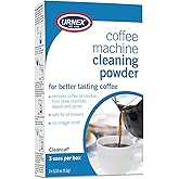 Urnex Coffee Maker and Espresso Machine Cleaner Cleancaf Powder - 3 Packets - Safe On Keurig Delonghi Nespresso Ninja Hamilto