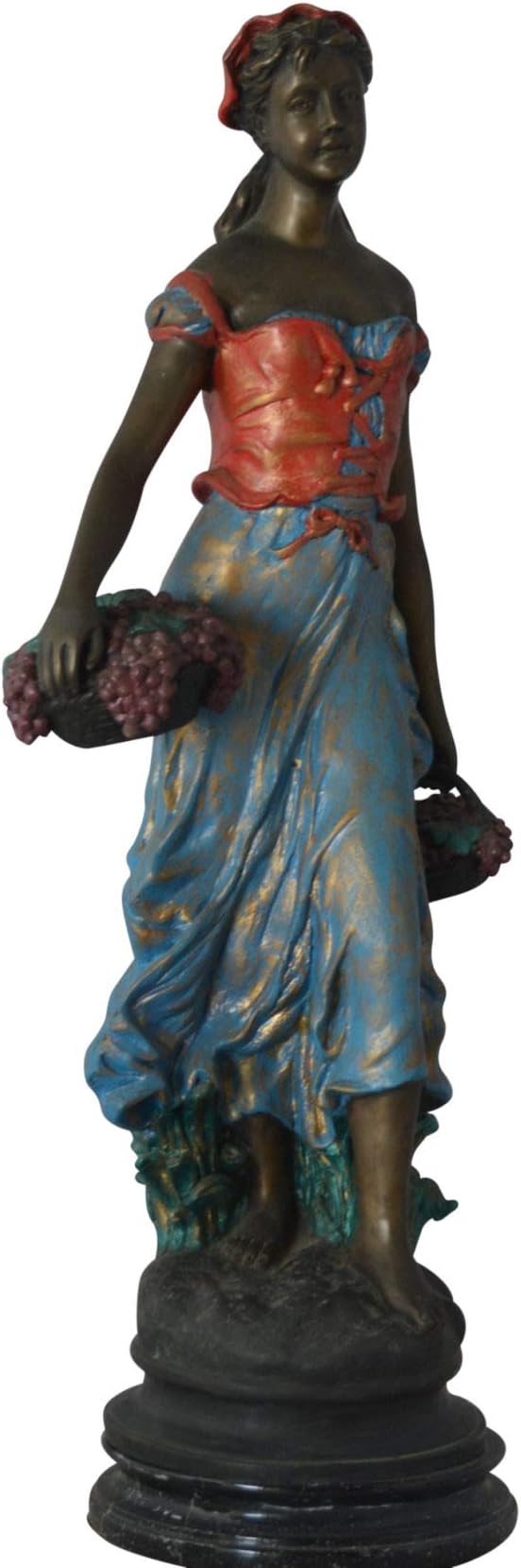 Amazon.com: Beautiful Lady with Grapes Bronze Statue - Size: 14" L x 6