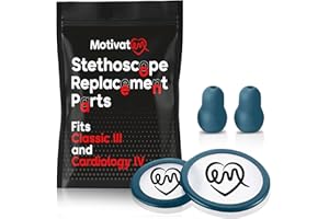 MotivatEM Stethoscope Replacement Part Kit for Littman Stethoscope Classic 3, Cardiology 3 & Cardiology 4 - Fits Classic III, Cardiology III & IV (Carribean Blue)
