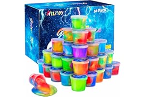 IMELITOY Galaxy Slime Kit for Girls Boys, 36 Pack Mini Slime Party Favors for Kids, Pretty Stretchy & Non-Sticky Slime Pack, Valentine Party Favors for Kids Goodie Bag Stuffers