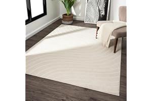LUXE WEAVERS Modern Geometric Wave Cream 8x10 Area Rug
