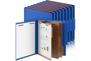 Skyygemm 24 Pcs Classification Folders Letter Size, 3 Divider Pressboard File Folder with Fasteners, Expanding File Organizer Bulk for Teachers, Clergy, Office, Church, Christmas Donations (Dark Blue)