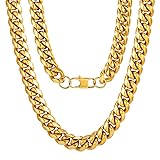 Cuban Link Chain 22inch Stainless Steel Mens Golden