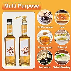 VOISEN Coffee Syrup Pumps, 10 Pack Gold Syrup